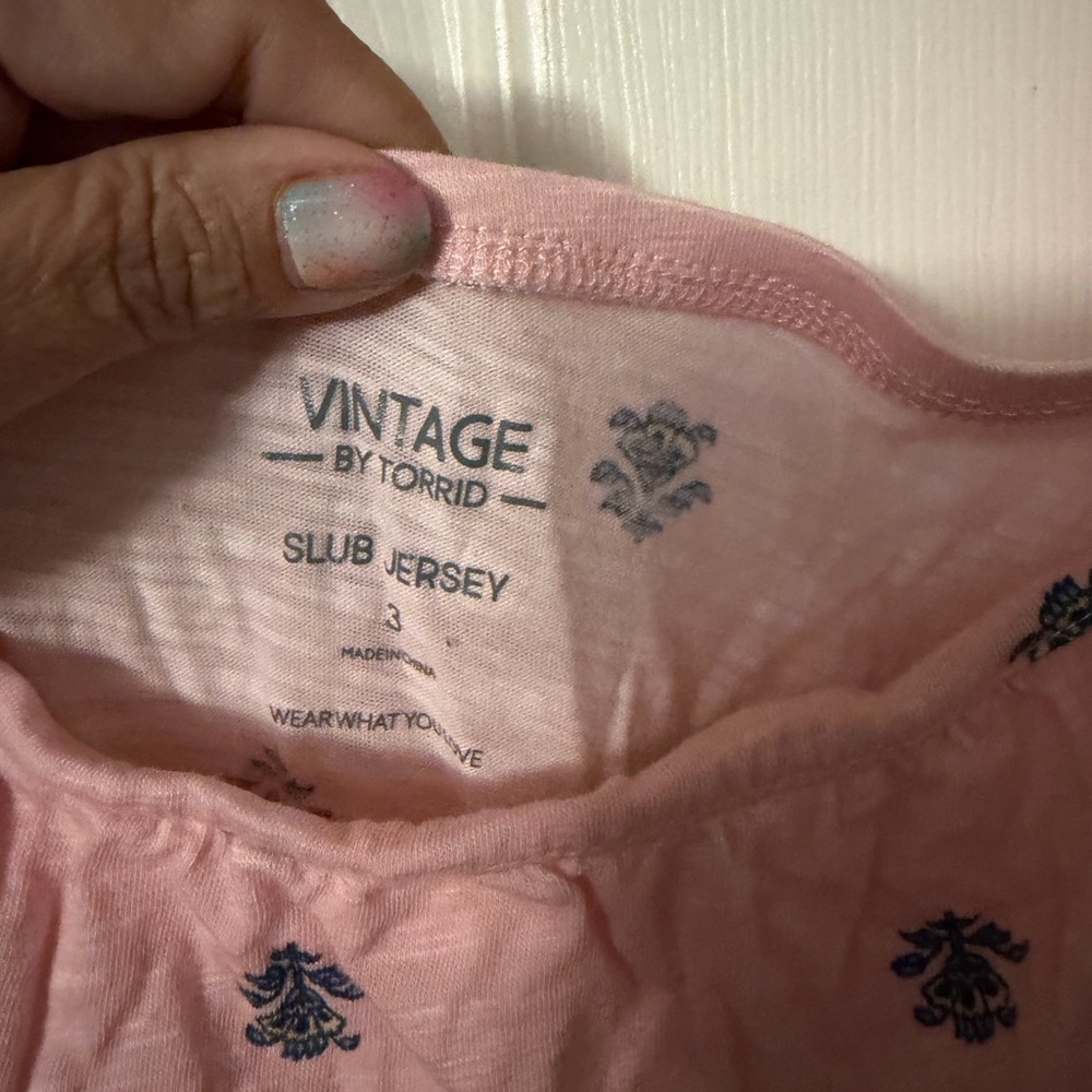 Pink Puff-Sleeve Floral Women's Top - Picture 2 of 2